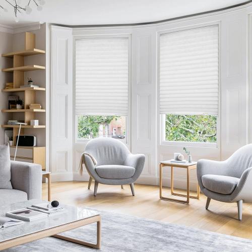 6 Packs Cordless Pleated Light Filtering Window Shade 36 in x 72 in Easy to Cut and Install, White, Paper Blinds with 12 Clips