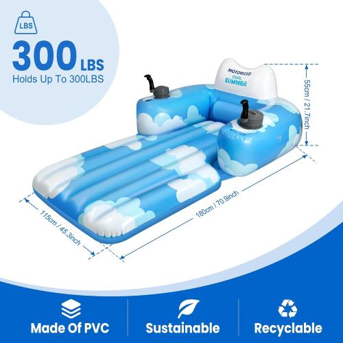 GIGIGO Motorized Pool Float for Adults, Rechargeable Electric Lounger | Rechargeable, Inflatable Lounger, Dual Power System, 360° Steering, Adult Size, Pool Toys for Lake, River, Party, Vacation