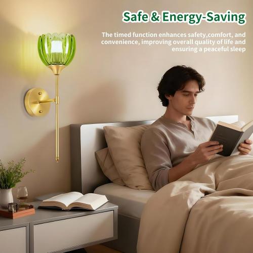 Battery Operated Wall Sconce Set of 2, Rechargeable Wireless Wall Sconce Lights with Glass Lampshade, 5000mAh Dimmable Bulbs with Remote,15 Colors Wireless Wall Lamps for Bedroom Living Room