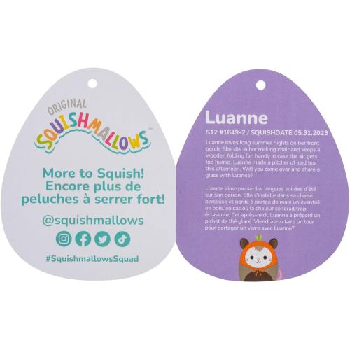 Squishmallows Original 12-Inch Luanne Grey Opossum with Carrot Hat - Official Jazwares Plush