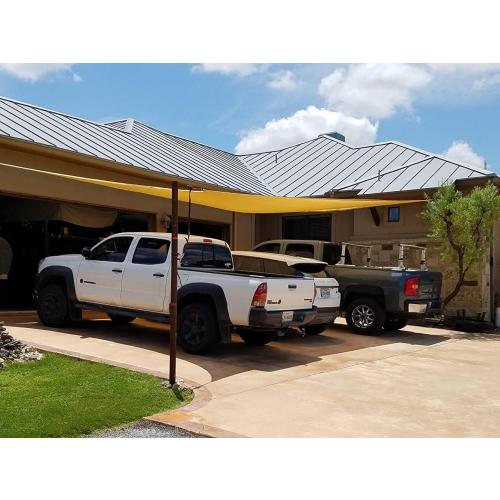 Rectangle Sun Shade Sail Canopy, 16' x 20' Outdoor Shade Cloth Patio Cover - Sunshade Sails Awning Shelter for Deck Garden Lawn Yard (Sand)