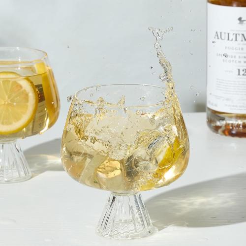 4 Pack Clear BELLAFORTE Goblet Cocktail Glasses, Brandy Glass, Cognac Cups | Set of 4 | 19 oz, Modern Clear Glassware for Gin Tonic, Aperol Spritz, Premium Borosilicate Glass - Idea Gift for Cocktail Lover