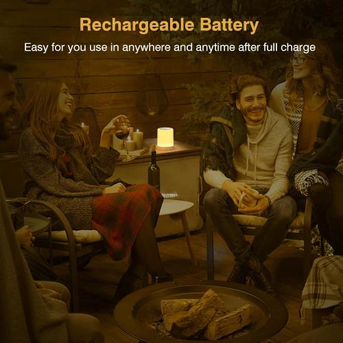 Night Light, Touch Lamp for Bedrooms Living Room Portable Table Bedside Lamps with Rechargeable Internal Battery Dimmable 2800K-3100K Warm White Light & Color Changing RGB (Regular Size)…