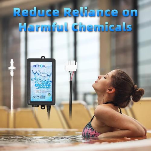 Ozone Generator for Cold Plunge, Spa Ozone Generator, Hot Tub Ozone Generator for Home, 50mg/h, FQT-118