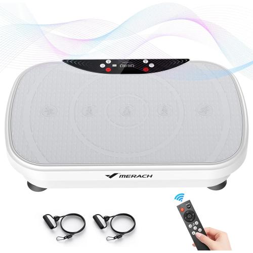MERACH Vibration Plate Exercise Machine, Vibration Plate for Lymphatic Drainage Weight Loss, Vibrating Plate Exercise Machine with Bluetooth and LED Display, Workout Equipment for Women Men Home