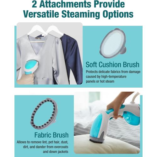 BEAUTURAL Steamer for Clothes, Portable Handheld Garment Fabric Wrinkles Remover, 30-Second Fast Heat-up, Auto-Off, Large Detachable Water Tank