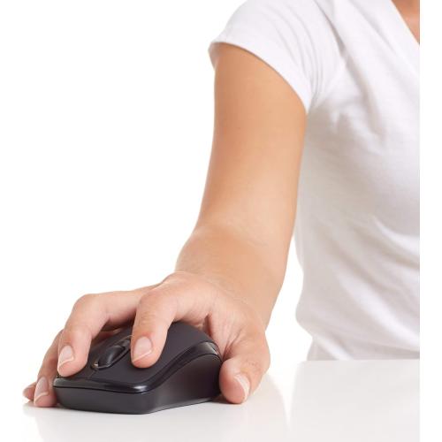 Amazon Basics 2.4 GHz Wireless Optical Computer Mouse with USB Nano Receiver, Portable, No Wires, Smooth Tracking, Multi-Device Compatibility, Black