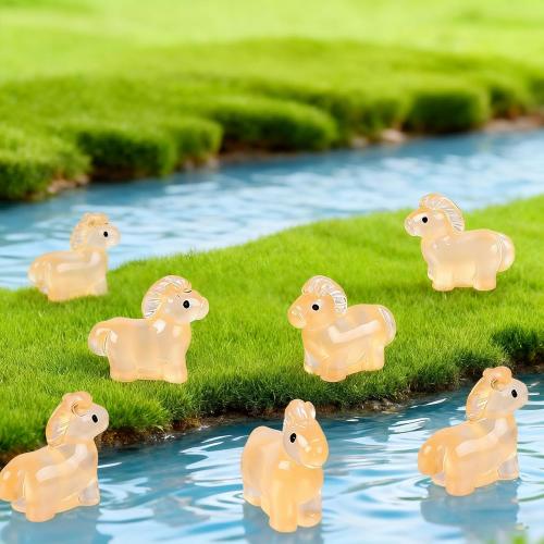 HOMICO 50 Pieces Mini Horse Animals Decor Luminous Mini Resin Animals for Dollhouse Micro Fairy Garden Landscape Aquarium Party Decorations