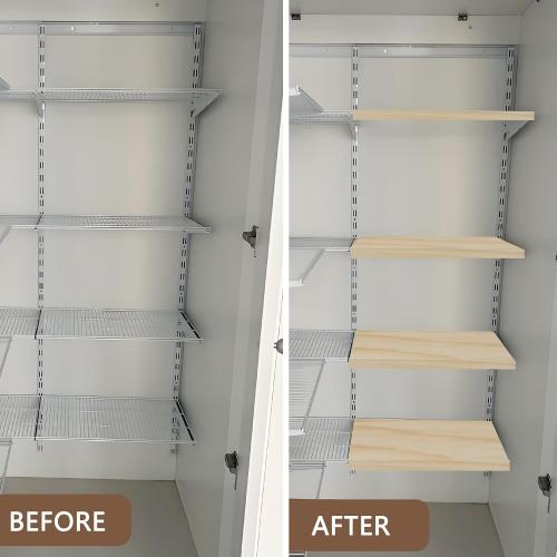 5 Pack Wooden Shelf Covers 24 x 12 Inch,Wire Rack Covers for Pantry Wood Shelf Liners-0.25 inch Thick,Weight Removable Wood Shelf Covering for Closet Kitchen Pantry Bathroom Office