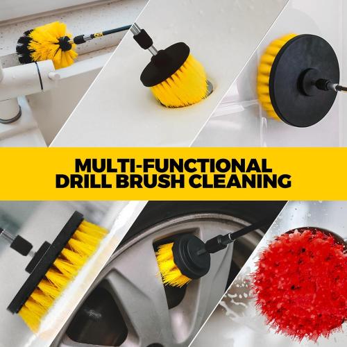 Set of 22 Holikme 22Pack Drill Brush Attachments Set,Scrub Pads & Sponge, Buffing Pads,Power Scrubber Brush,Car Polishing Pad Kit,Wax Applicator Pad,Car Cleaning Kit,Masonry Brushes,Cleaning Supplies