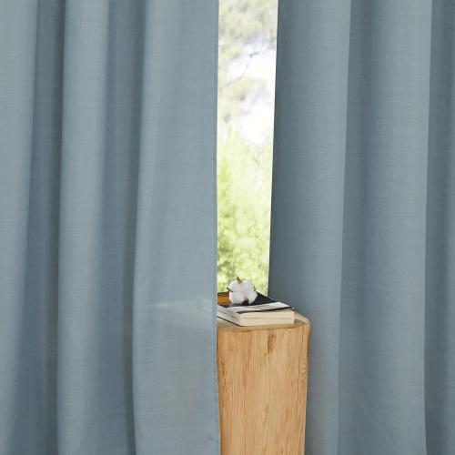 NICETOWN Linen Stone Blue Window Curtains 84 inches Long, Grommet Thick Linen Blend Window Treatments Privacy Assured with Light Filtering for Bedroom/Living Room, W42 x L84