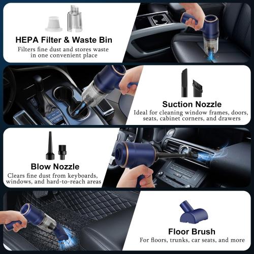KMM Handheld Car Vacuum Cleaner, Hand Held Vacuum Cleaner and Air Duster