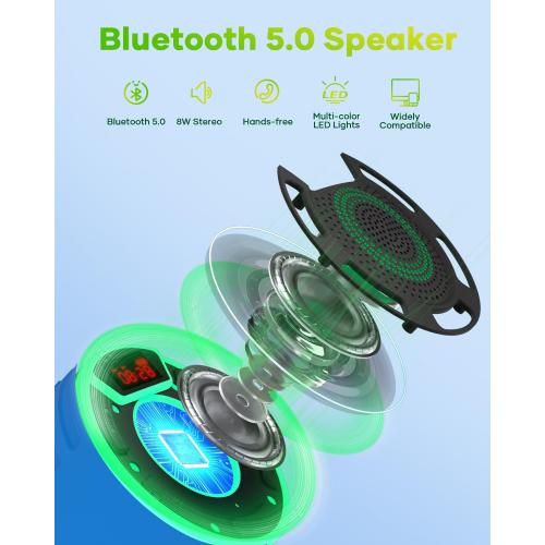 ssuowao Bluetooth Shower Speaker, IPX7 Waterproof Portable Speakers with LED Display, FM Radio, Suction Cup, Built-in Mic, Mini Speaker for Bathroom Travel Pool Beach