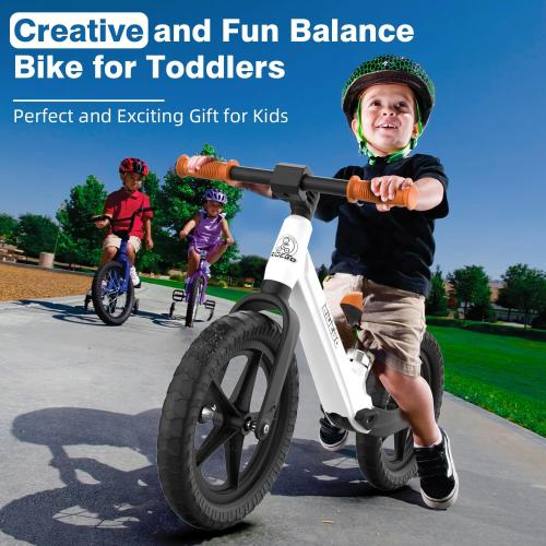 Ridego 12 or 14 Inch Balance Bike for Kids 3-7 Year Old,Lightweight Kids Bike with Adjustable Seat, Push Bicycle with Air Rubber Tires，Ride-on Toys Birthday Gift