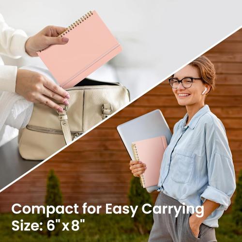 Taja Lined Spiral Journal Notebook for Women & Men, 140 Pages, College Ruled Hardcover Notebook for Work & Note Taking, Journals for Writing, A5(6x8) - Pink