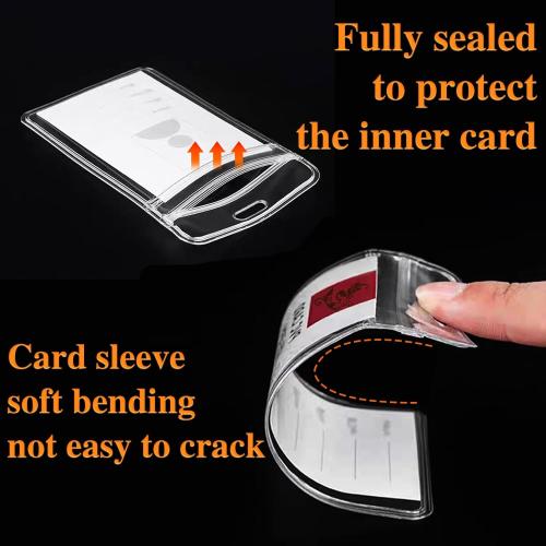 3.9 x 2.7 Clear 250 Pack Name ID Badge Holder-Plastic Badge Holder for Lanyard, Vertical Extra Thick Waterproof Name tag Holder for School/Office/Hospital/Exhibition/Party/Cards Credit Card