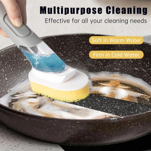 8 Packs Dish Wand Sponge Refills for Scrub Daddy Dish Daddy - Replacement Heads for Dish Sponges, Non Scratch Dish Washing Scrubbers, Ideal for Kitchen Cleaning, Yellow (Only Sponge Heads)