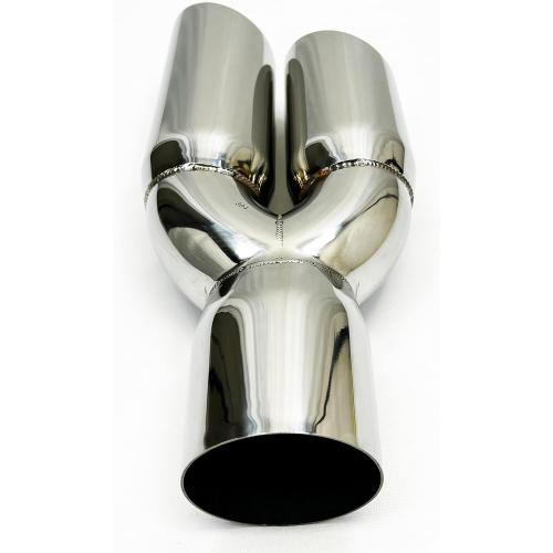 Exhaust Tip 2.5" Inlet Brand New Staggered 4" Outlet Slant Cut Dual Twin Round