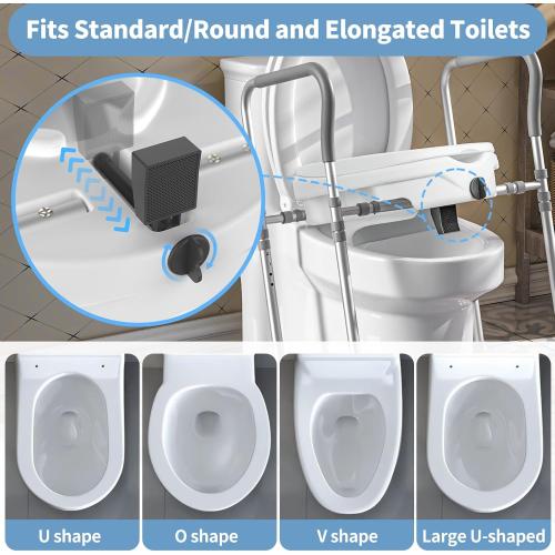 Raised Toilet Seat with Handles,Elevated Toilet Seat Riser for Seniors, Toilet Lift Seat Riser Adjustable Height& Width,for Elderly,Pregnant and Handicap