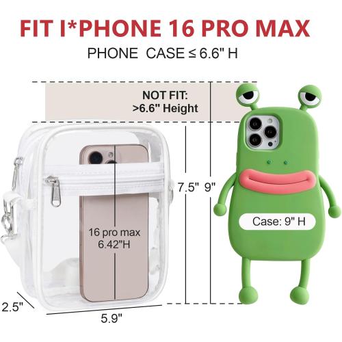 PACKISM Clear Bag for Stadium Events - Clear Purses for Women Stadium Crossbody Messenger Bag for Concerts Sporting Events