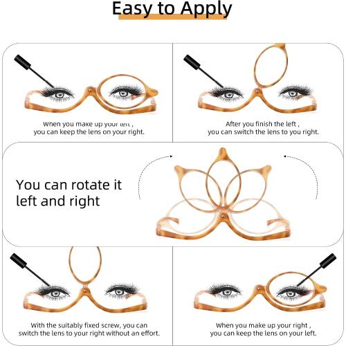 JM 2 Pairs Makeup Reading Glasses Magnifying Flip Down Cosmetic Readers for Women with Spring Hinge  3.0