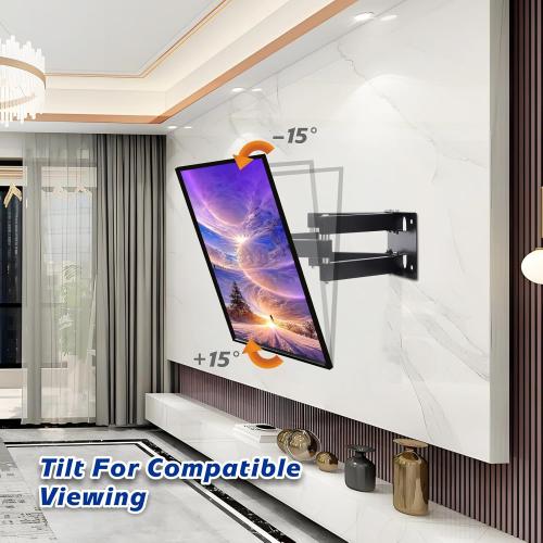 TV Wall Mount Bracket for Most 32-85 Inch TVs, Full Motion TV Wall Mount with Articulating Dual Arms Fits 8.6 Studs, Max VESA 600 x 400mm, Holds up to 110lbs Load