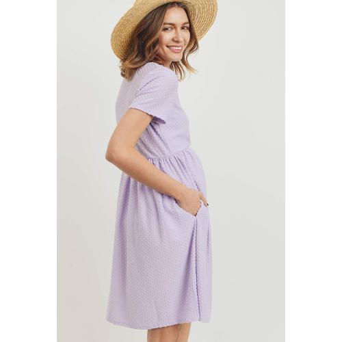M HELLO MIZ Women's Maternity Empire Waist Casual Dress