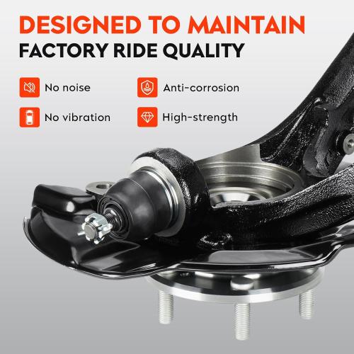 Front Right Steering Knuckle & Wheel Bearing Hub Assembly for Acura TSX 2009-2014, Honda Accord 2008-2012, 698-446 698446 LK052, Passenger Side