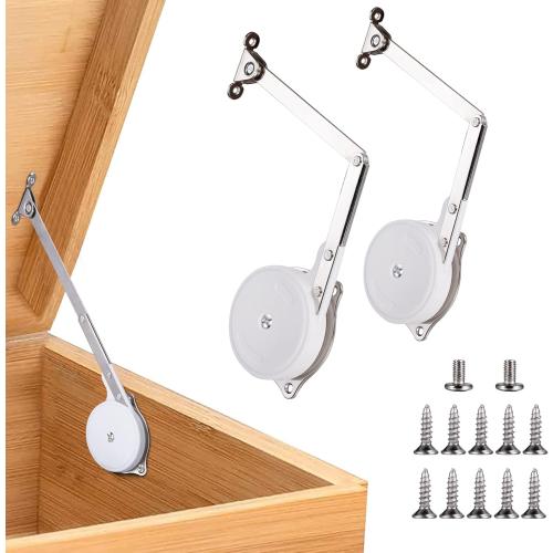 2 Pack | Toys Box Hinges Soft Close - HBL’ Lid Support Chest Hinges for Wooden Toy Box, Cedar, Storage Trunk & Benches, Made of Zinc Alloy, Safety & Heavy Duty.