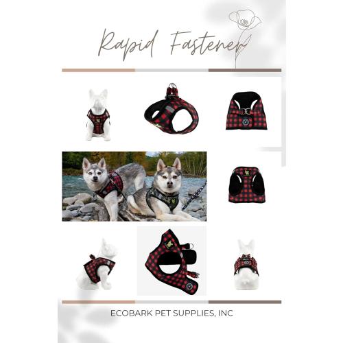 EcoBark Step in Dog Harness - Eco-Friendly Teacup Dog Harnesses for XXS, XS, and Small Dogs - Reflective and Adjustable Mini Body Halter Vest -Tiny Soft Mesh Toy Breed Harness (XXXS, Plaid)