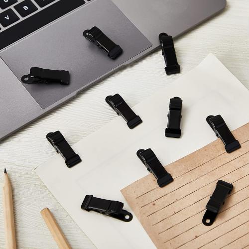 10 Pcs Metal Mini Clamps Mini Spring Clamp Crocodile Alligator Clips 1/2 Inch Wide for Work, Smooth Jaw, 5/16 Inch Capacity (Black)