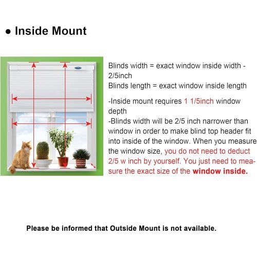 LazBlinds Cordless Cellular Shades, No Tools No Drill Blackout Honeycomb Shades Pleated Blinds for Windows, 33 W x 64 H, Midnight Black