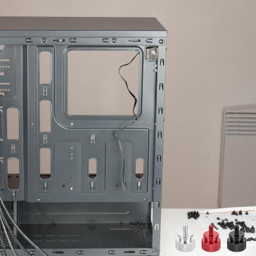 MECCANIXITY 12pcs M3x8mm Knurled Thumb Screw Computer Case Threaded Hand Tighten Screws Aluminum Alloy for PC Case, Cement White