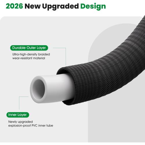 Garden Hose 100FT, Non-Expanding Water Hose Ultra Lightweight, Kink-Free, Burst-Resistant, Lead-Free, Durable & Flexible High-Pressure Hose for Yard, Lawn, Outdoor, Car Washing
