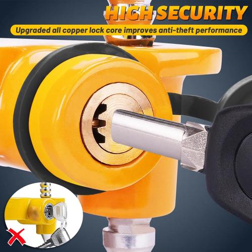 Turnart Trailer Lock, Hitch Lock, Trailer Hitch Lock, Trailer Coupler Lock, Trailer Tongue Lock, Adjustable, Heavy-Duty Steel, Universal Size Fits 1-7/8, 2, and 2-5/16 Couplers (Yellow-A)