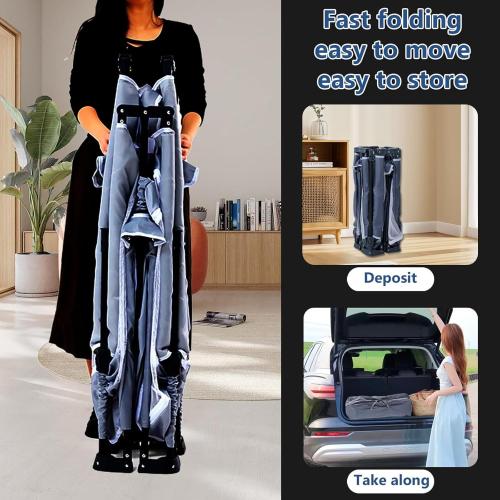 Foldable Baby Playpen 50X50,Play Pen for Babies and Toddlers, Portable Playpen, Kids Collapsible Play Pen, Indoor & Outdoor Baby Fence with Visible Mesh,Safety Area Travel Play Yard with mat (Grey)