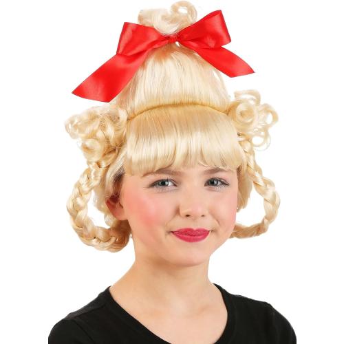 Dr. Seuss The Grinch Cindy Lou Who Wig for Girls, Blonde Movie Character Wig, Christmas Braid Hairstyle
