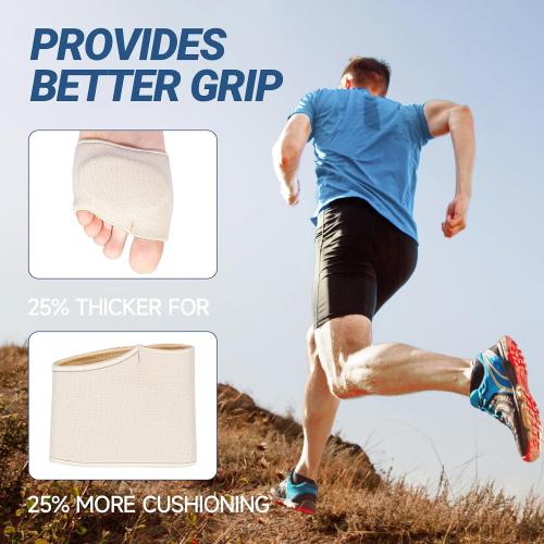 2 Pairs Metatarsal Pads with Gel Pad for Women and Men, Foot Pads for Ball Pain Relief, Morton's Neuroma, Metatarsalgia Support(Beige,Medium)