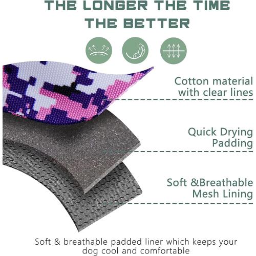 Size M No Pull Dog Harness for Medium Dogs, Adjustable No Choke Pet Vest with Dog Leash Fit Smart Reflective Pet Walking Harness for Training Easy Control Soft Handle Purple Camo