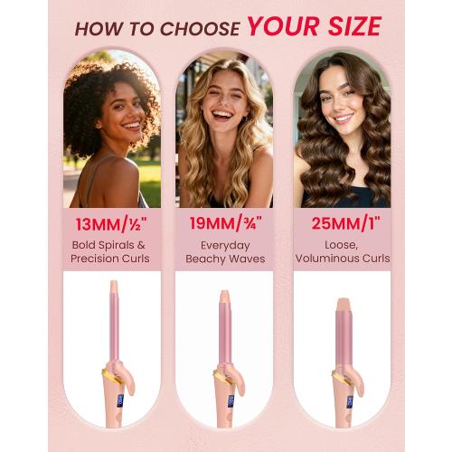 Ukliss Mini Curling Iron 0.5 Inch (13mm) | for Short Hair & Bangs | Creates Tight Ringlets | 30s Fast Heat & Dual Voltage, Pink