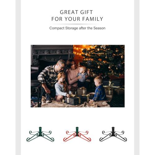 Christmas Tree Stand for Artificial Trees 4 to 8 Foot Christmas Fake Tree Holder for Green & Red Indoor Outdoor Party Christmas Tree Ornaments Fits Up to 1.4 Xmas Tree Trunks