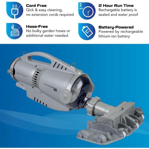 POOL BLASTER Pro 1000 Commercial Pool Vacuum for Inground Pools, Cordless Portable Heavy Duty Power, Up to 2 Hr Runtime, Sealed Rechargeable Battery, Filter Bags for Professional Clean, Rechargeable