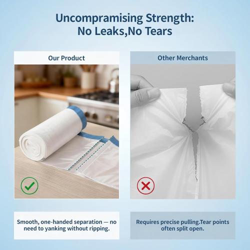 Medium 8 Gallon Trash Bags Drawstring,1.2 Mil,Unscented,100 Count
