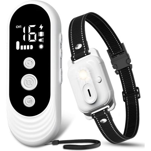 Dog Shock Collar, 3300ft Dog Training Collar with Remote, IPX7 Waterproof Rechargeable Sleek Modern Shock Collar for Small, Medium, Large Dogs with Beep, Vibration, Safety Shock, Light Mode, 8-120 lbs