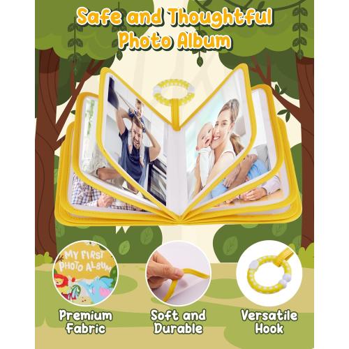 Lilian&Gema Baby's My First Photo Album – Soft Photo Album for Baby with Adorable Design, Holds 17 4x6 Pictures, Perfect Baby Photo Albums for Newborn, Toddler & Kids(Elephant)