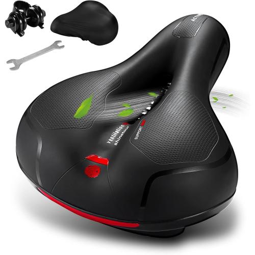 Comfortable Seat Cushion for Men Women with Dual Shock Absorbing Ball Memory Foam Waterproof Wide Bicycle Saddle Fit for Road Bikes