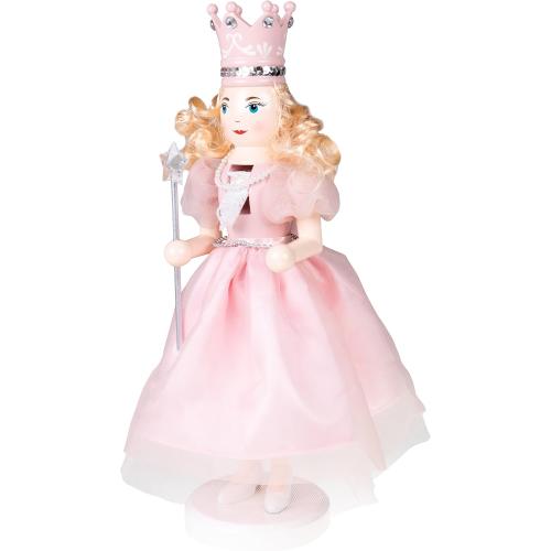 Clever Creations Sugar Plum Fairy 14 Inch Traditional Wooden Nutcracker, Festive Christmas Décor for Shelves and Tables