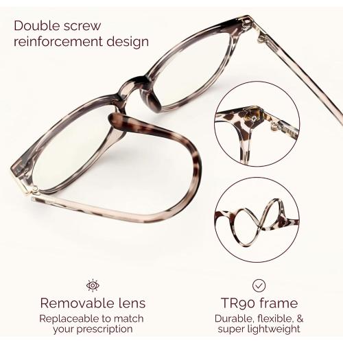 Gaoye Blue Light Blocking Glasses, Retro Round Eyewear Frame Anti Eyestrain Computer Glasses for Women Men (*Leopard)