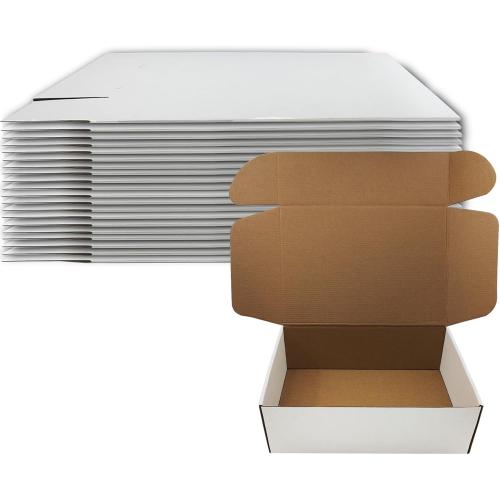 13 x 9 x 4 inch Shipping Boxes Set of 20， White Corrugated Cardboard Box Mailer Boxes for Packaging Small Business Shipping，Mailing Boxes Bulk for Birthday Wedding Party Book Literature Gift Giving