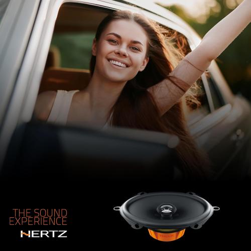 Black HERTZ Dieci Series DCX-5703 5x7 Two-Way Coaxial Speakers - Pair